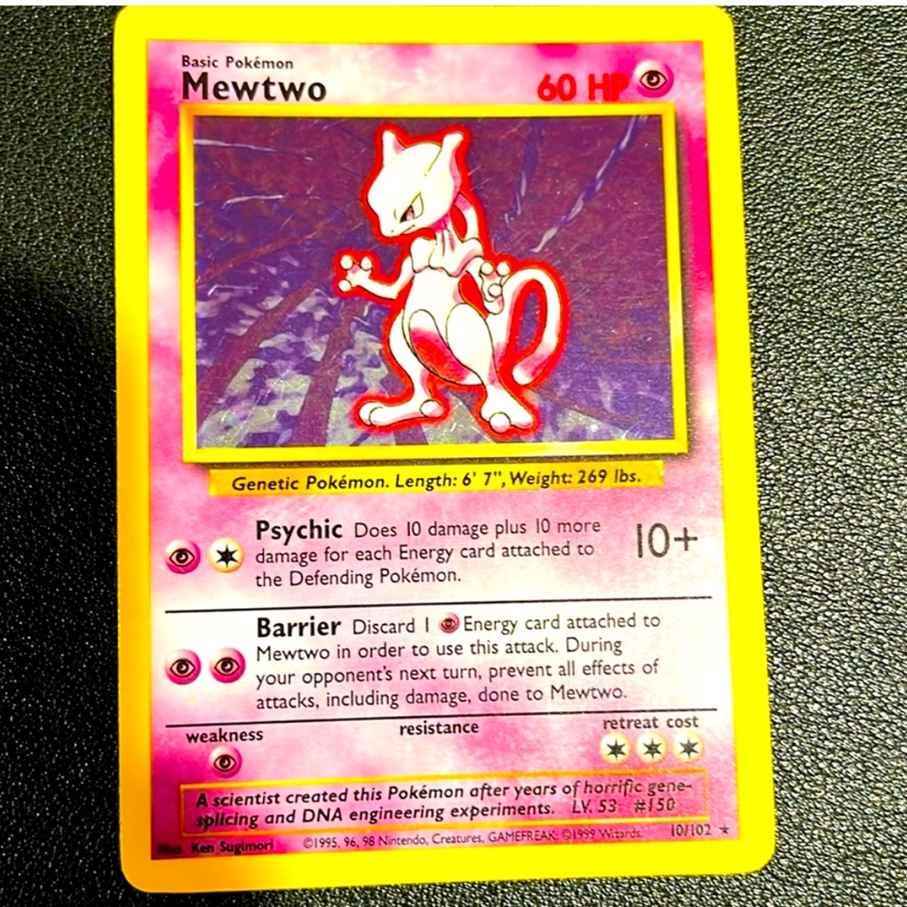 Basic Set Halo Mewtwo 010/102 Decent/Good Condition